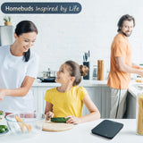 Homebuds Food Scale, 33lb/15kg Digital Kitchen Scale, Weight Grams and Ounces in 1g/0.1oz Precision for Baking and Cooking, LED Display, 3*AAA Batteries Included, Tempered Glass, Blue HomeBuds