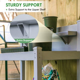 EAGLE PEAK Outdoor Indoor Maintenance Free Vinyl Garden Potting Bench, Waterproof Potting Table with Open Shelf, Lower Storage, 40inx21.6inx43.9in, Gray EAGLE PEAK