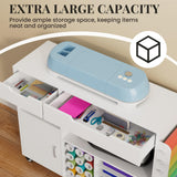 Craft organization and storage Cart Compatible with Cricut Machine, Rolling Craft Organizer With lDual Drawers & Cabinet Door, Vinyl Roll Holder, and Spacious Compartments (Extra Large) CXQ