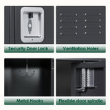 GangMei Employee Locker, Tall Metal Locker with 12 Doors, 72" Storage Locker for Employees School Hospital Garage Gym Home Office with Hooks Requires Assembly (Dark Gray) GangMei