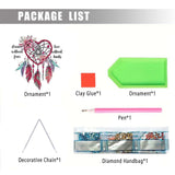Dreamcatcher Diamond Art Painting Kit, Hanging Double Sided Sun Catchers Ornament, Lucky Diamond Art Painting Crafts Gift, DIY 3D Special Gem Diamond Dot Kit for Adults, Box Package (Red-Love) TSRUVYL