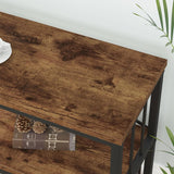 IBF Low Rustic 3 Tier Bookshelf, Industrial Horizontal Wood Bookcase, Farmhouse Long Wide Open Metal Etagere, Modern Large Vintage Book Shelf for Home Office Bedroom Living Room, Rustic Brown, 63 Inch IBF