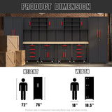 HPDMC Garage Storage Cabinet System - 2 * 6-Pcs Workshop Set with Steel Cabinet Drawers, Rolling Chest, Workbench, Pegboard for Tool Organization HPDMC