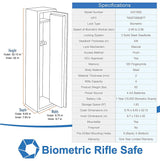 Barska Quick and Easy Access Biometric Rifles, Firearms and Long Guns Safe for Home, Removable Shelf, Optional Silent Mode, 1.83 Cubic Ft BARSKA