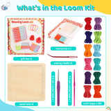 Aeelike Weaving Loom Kit for Kids, Potholder Wood Loom Kits Including 192 PCS Colorful Craft Loops Detailed Instructions for Girls Boys Ages 5-12 Activity, Durable-Perfect Kids Gift-Happy Time Aeelike