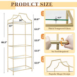 GIFTTROVE 5 Tier Bookshelf, Metal Book Shelf for Storage, Tall Storage Display Bookcase, Modern Open Book Case for Bedroom, Living Room, Glass Office Organization Shelf, 66.3" X 26" X 13" GIFTTROVE