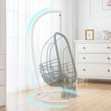 Hammock Stand Only Hammock Chair Stand Only Hanging Chair Stand Only Swing Stand Frame Outdoor Indoor Egg Chair Stand Only C Stand for Hanging Chair Swing Porch Heavy Duty (White) ARTBUSKE