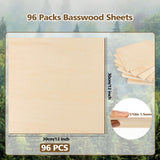 Adrattnay Basswood Sheets 1/16 x 12 x 12 inch - 1.5mm Basswood Sheets Plywood Sheets, 96Pcs Square Unfinished Wood Board for DIY Crafts, Laser Cutting, Wood Burning, Painting, Model Carving Adrattnay
