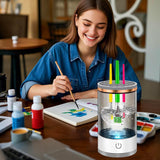 Vodolo Electric Paint Brush Cleaner Machine,Easy Premium paintbrush Cleaner Professional Automatic Spinning Water Color Brush Cleaning Tool Cleanser Machine,Painting Artist Accessories Vodolo