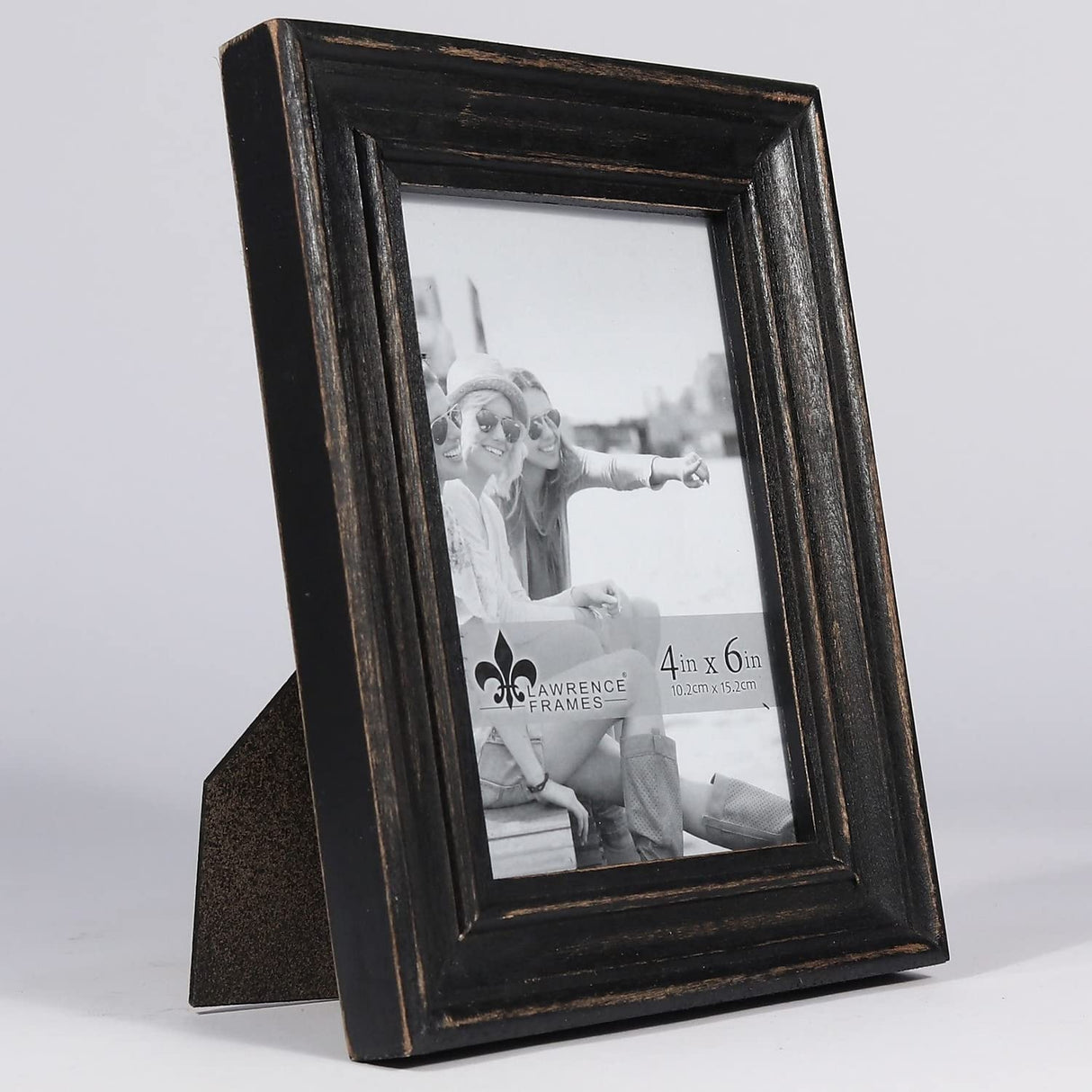 Lawrence Frames 4"W x 6"H Durham Weathered Black Wood Picture Frame Lawrence Frames