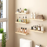 BOFIRE Wall Shelves, Floating Shelves for Wall, Wall Mounted Wood Shelves for Bedroom Laundry Living Room, Solid Wood Display Shelves Decor (Wooden, 17 Inch) BOFIRE