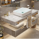 ZGNBSD Double Bathroom Vanity with Sink - Floating Bathroom Vanity Contains Smart Defog Mirror Cabinet, Solid Wood Bathroom Vanity with Drawer, Wall Mounted (Double Sink 60") ZGNBSD