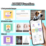 HuiJuKeJi Mini Sticker Printer Bluetooth Smart Pocket Inkless Thermal Printer with 11 Rolls Thermal Paper and Sticker for iOS&Android Print Pod, Portable Receipt Printer for Photo Note Memo (Yellow) HuiJuKeJi