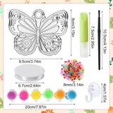 Nlicrst 32 Sets Butterfly DIY Sun Catcher Crafts Decorations, Sun Catcher Kits for Adults Window Art, Suncatcher Paint DIY Craft Kits for Kids Classroom Decorations Nlicrst