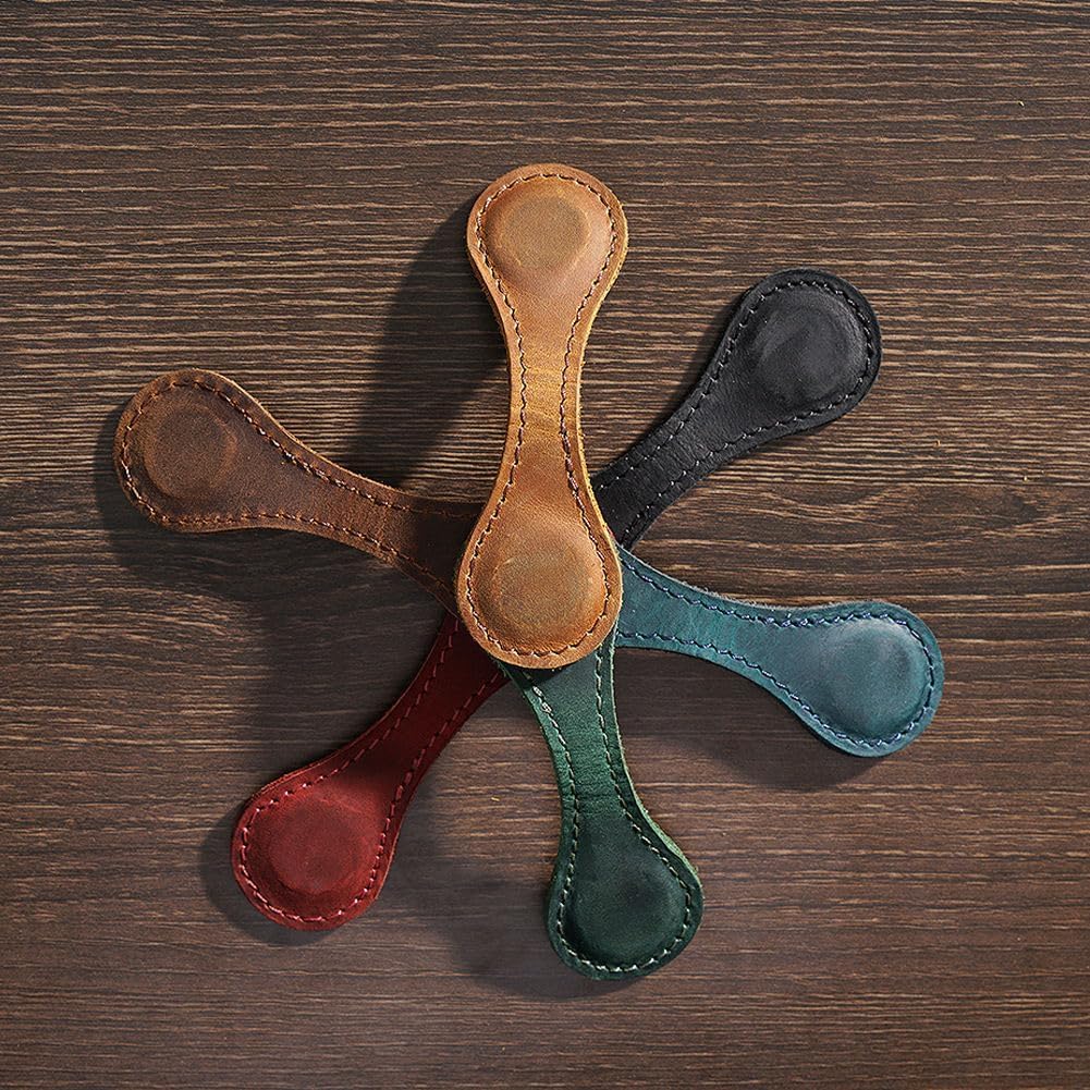 Personalized Magnetic Leather Bookmark, 26 Letters Custom Leather Bookmarks, Handmade, Leather Magnetic Bookmark for Book Lovers Readers Women Kid(Red，A） Artlaza