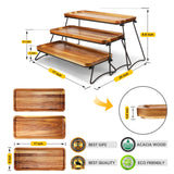 3 Tier Cupcake Stand and Towers Serving Tray for Party, Acacia Wooden Dessert Table Display Set, Decorative Tiered Tray Decor Small Chees Charcuterie Boards Rustic Wood Serving Platters and Trays Manspdier