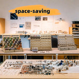 Craft Paint Storage-Modular Paint Organizer - Holds 74 Bottles of Paints, 14 Brushes, 2 Cabinets, and 6 Miniature Stands - Art Tool Storage Rack for Miniature Paint Set Sokipa