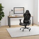 Black Gaming Chair for Kids&Teens High Back Gamer Chair Ergonomic Racing Chair with Comfortable Lumbar Support and Headrest Computer Desk Chair with Height Adjustable Swivel Office Chair(Black) WoodArtSupply