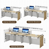Wood Reception Desk with Counter, Mostrador para Negocio 47.2" - 157.5" Marble Stone Front Checkout Desk with Drawers, Keyboard Tray & Shelves for Office, Retail Store, Clothing Boutique CANYIHB
