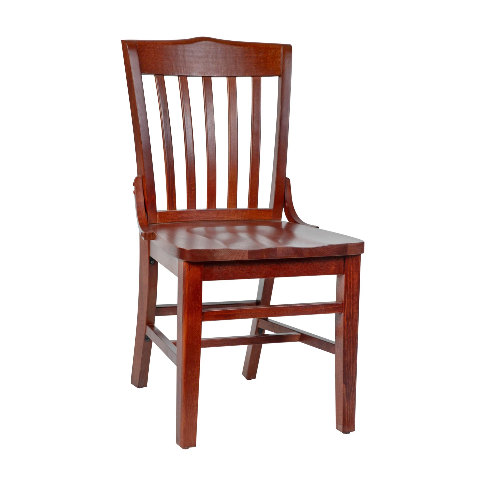 EMMA + OLIVER School House Back Mahogany Wood Chair - WoodArtSupply