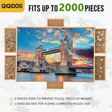 Qiqidog 2000 Pieces Puzzle Board with 6 Drawers and Cover, 29"x41" Wooden Jigsaw Puzzle Table for Adults, Portable Puzzle Organizer & Storage System, Birthday Gift for Mom Qiqidog