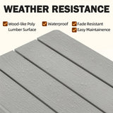 WISHCII Outdoor Bench, Poly Lumber Weatherproof, 2 Person Patio Benches for Outdoors, Never Rot and Fade Backless Bench, Suit for Garden Park and Porch(Grey) WISHCII