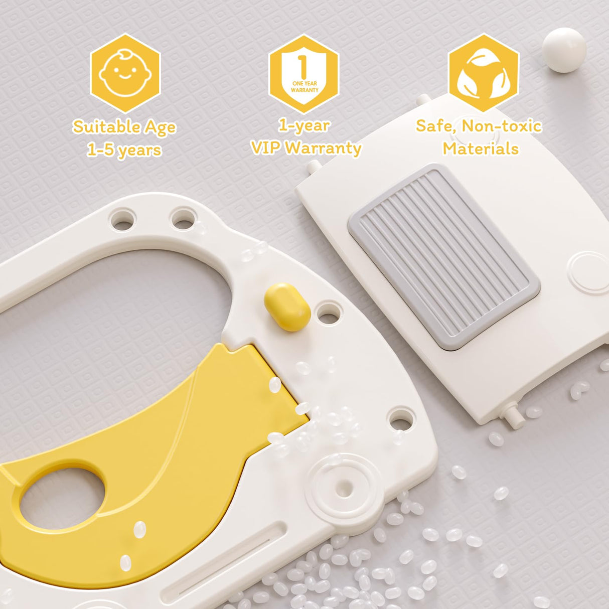 Toddler Slide Kids Slide Playset for Babies Bus Themed Toddler Playground with Climber Baskteball Hoop Indoor Playground Outdoor MOCUTEEN