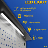 Eltean 65" Heavy Duty Work Bench with Storage, 2000 LB Capacity Garage Work Table with Adjustable LED Lighting、Lockable Cabinet、Drawers & Pegboard ，Work Benches for Garage、Workshop, Basement Eltean