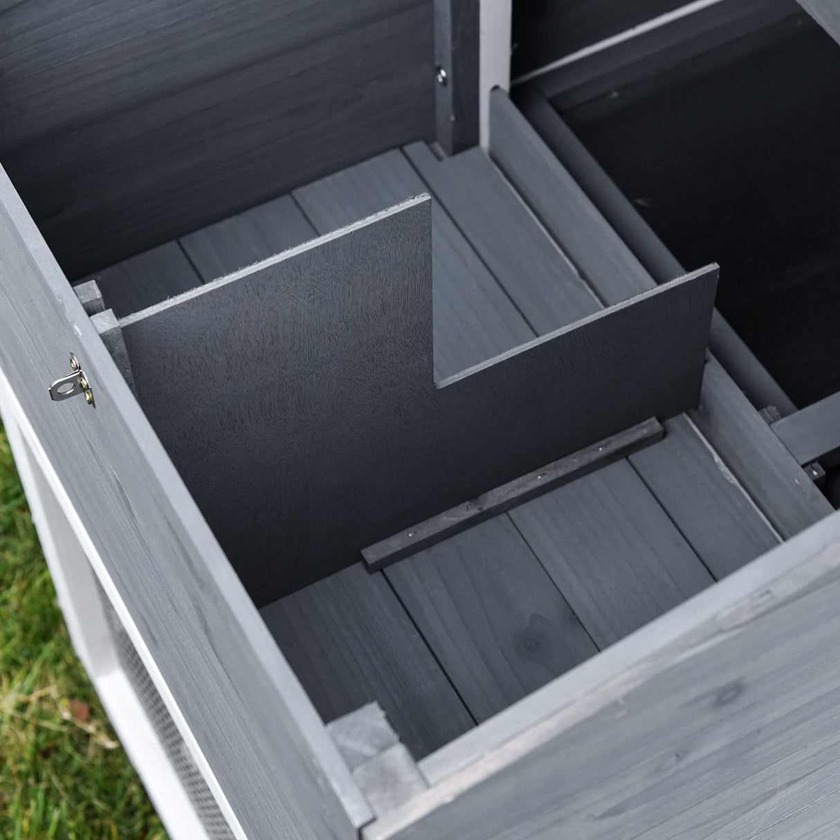 PawHut 69" Wooden Chicken Coop, Poultry Cage Hen House with Connecting Ramp, Removable Tray, Ventilated Window and Nesting Box, White PawHut