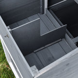 PawHut 69" Wooden Chicken Coop, Poultry Cage Hen House with Connecting Ramp, Removable Tray, Ventilated Window and Nesting Box, White PawHut