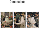 Mrnsiet 3 Pack Ghost Paint by Numbers Kit for Adults, Halloween Ghost Adult Paint by Number Kits on Canvas, Acrylic Bathroom Easy Paint by Numbers for Gift Home Decor 12x16 Inch Mrnsiet