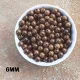 INSPIRELLE 1200pcs 6mm Dark Brown Wooden Beads Undyed Natural Stripe Round Wood Loose Craft Beads for Bracelets and Jewelry Making INSPIRELLE