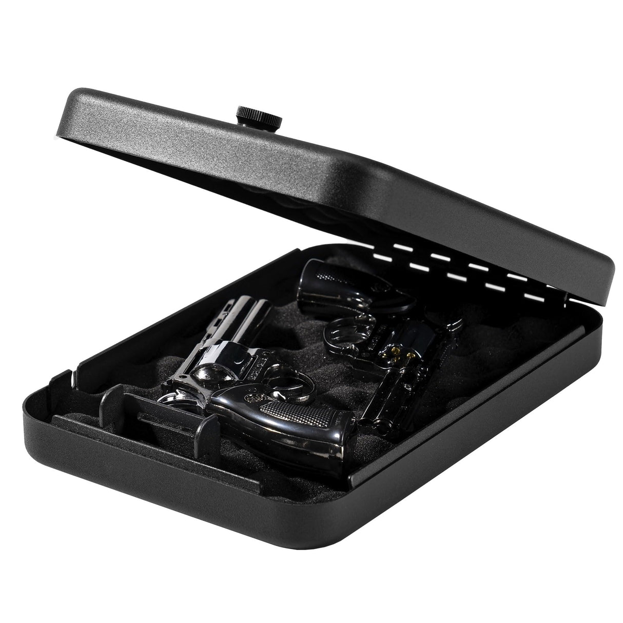 Sgorlds Gun Safe for Pistol, Portable Handgun Lock Box with Combination Lock, Pistol Safe for Car, Home, Travel, 11.5" x7.5" x2.5",Black Sgorlds