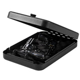 Sgorlds Gun Safe for Pistol, Portable Handgun Lock Box with Combination Lock, Pistol Safe for Car, Home, Travel, 11.5" x7.5" x2.5",Black Sgorlds