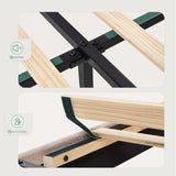 Novilla Adjustable Queen Bed Frame with Linen Upholstered Headboard and Wooden Slat Support Novilla