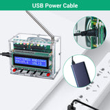 FM Radio Kit, ICSTATION Soldering Projects Radio with LED Flashing Lights FM 87-108MHz Soldering Practice Kit DIY Radio Kit LCD1602 Display for Learning Teaching STEM Education Father's Day Present IS