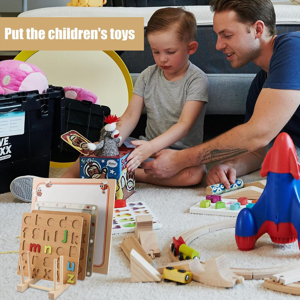 Mckkymi 2 Pcs Wooden Puzzle Display Stand-Toddler Puzzle Storage，Multifunctional Kitchen Dish Rack，Shelving for the kids，Puzzle Storage Rack Organizer Shelf for Adults Craft Collection Lovers Mckkymi