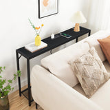 MAHANCRIS Sofa Table with Power Outlet, 43.7" Console Table with USB Ports, Behind Couch Table, Entryway Table for Living Room, Entryway, Foyer, Metal Frame, Adjustable Feet, Black CTHB11E01 MAHANCRIS