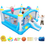 Large Bounce House for Big Kids, 16.5ft x 15ft Inflatable Bouncy Houses with Slide, Bouncy Area, Obstacle Arch, Basketball Hoop & Dart Game, Blue Bouncer Jump House Holds 6 Kids Aged 3-10, 650W Blower Ytonisld