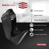 MAXSafes Gun Safe, Drop Down Handgun Safe with Super Biometric Finger Vein Recognition lock, 3 Ways Quick Access, Biometric Pistol Safe for Car, Nightstand, Wall Mount, Desk, Vehicle CA DOJ approved MAXSafes