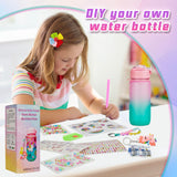 Glow in The Dark Decorate Your Own Water Bottle Kit,Unicorn Toy Gift for 4-6-8-10-12 Year Old Girl,Craft Toy for Age 3 4 5 6 7 8 9 10 Girl,Kid Teen Water Bottle Sticker for School Christmas Birthday Bemetu