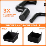 INCLY 220PCS Extra Thick 1/4" Pegboard Accessories Organizer Kit, Heavy Duty Black Pegboard Hooks with Bins and Peg Lock, Peg Board Hooks Assortment for Garage Wall Attachments Hanging Tools INCLY