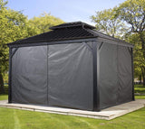 Sojag 135-9163810 10' x 12' Curtains for Monaco/Messina/Mykonos Outdoor Gazebo Models, Grey Sojag