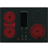 GE Profile PP9830DRBB 30 inch Built-In Downdraft Electric Cooktop - Black GE PROFILE