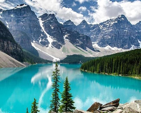 QACEYID Moraine Lake Banff National Park Canada Painting by Numbers DIY Canvas Oil Painting Kit Digital Painting 16x20 Inch QACEYID