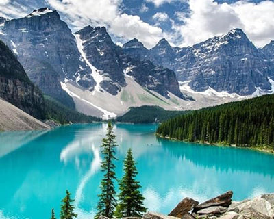 QACEYID Moraine Lake Banff National Park Canada Painting by Numbers DIY Canvas Oil Painting Kit Digital Painting 16x20 Inch