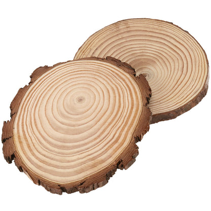 SEHOI 30 PCS 5-5.5 Inch Unfinished Wood Slices, Wooden Discs with Bark, Rustic Wood Slices, Natural Wood Circles for Craft, Holiday Decorations, Wedding Centerpiece