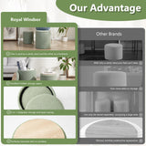 Royal Windsor Boucle Round Ottoman with Storage Set of 2,Small Foot Stool Ottoman for Living Room, Ottoman Coffee Table,Vanity Stool with Storage for Bedroom, Green Royal Windsor