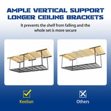 4x8 Overhead Garage Storage Rack with 4 Extra Hooks – Adjustable Heavy-Duty Garage Ceiling Storage Racks (22"-40"), Holds 600 lbs, 22 lbs per Hook, Steel Hanging Organizer for Tools, Bins & Bikes Keelian