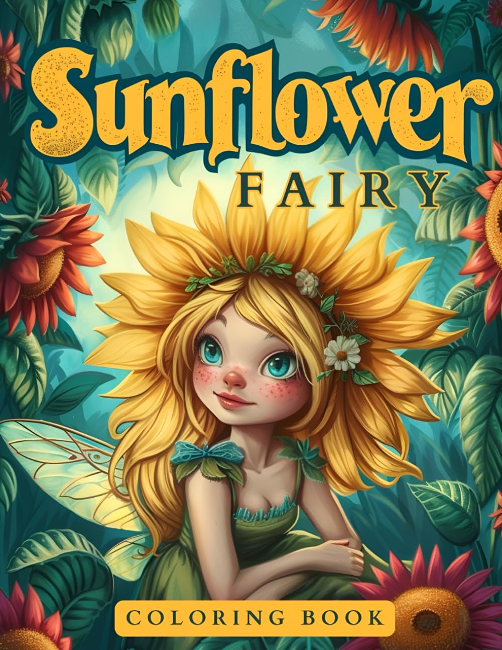 Sunflower Fairy Coloring Book: A Captivating Fantasy Adult Coloring Book - Enchanting Floral Fairies, Relaxing Nature Scenes, and Intricate Designs for Stress Relief Majosta